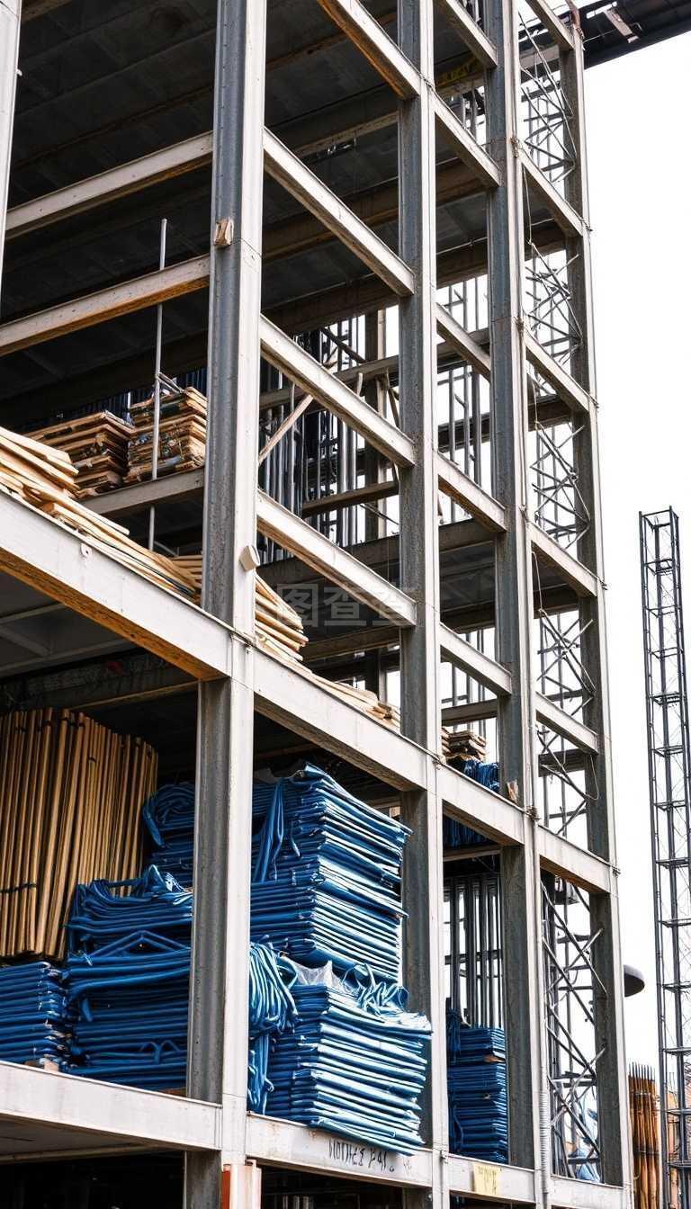 建筑工地鐵質(zhì)建筑材料 構(gòu)筑現(xiàn)代城市的堅固骨架